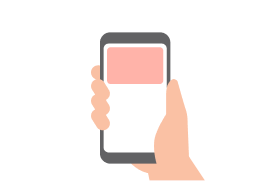 スマートフォンを手に握っているイラスト