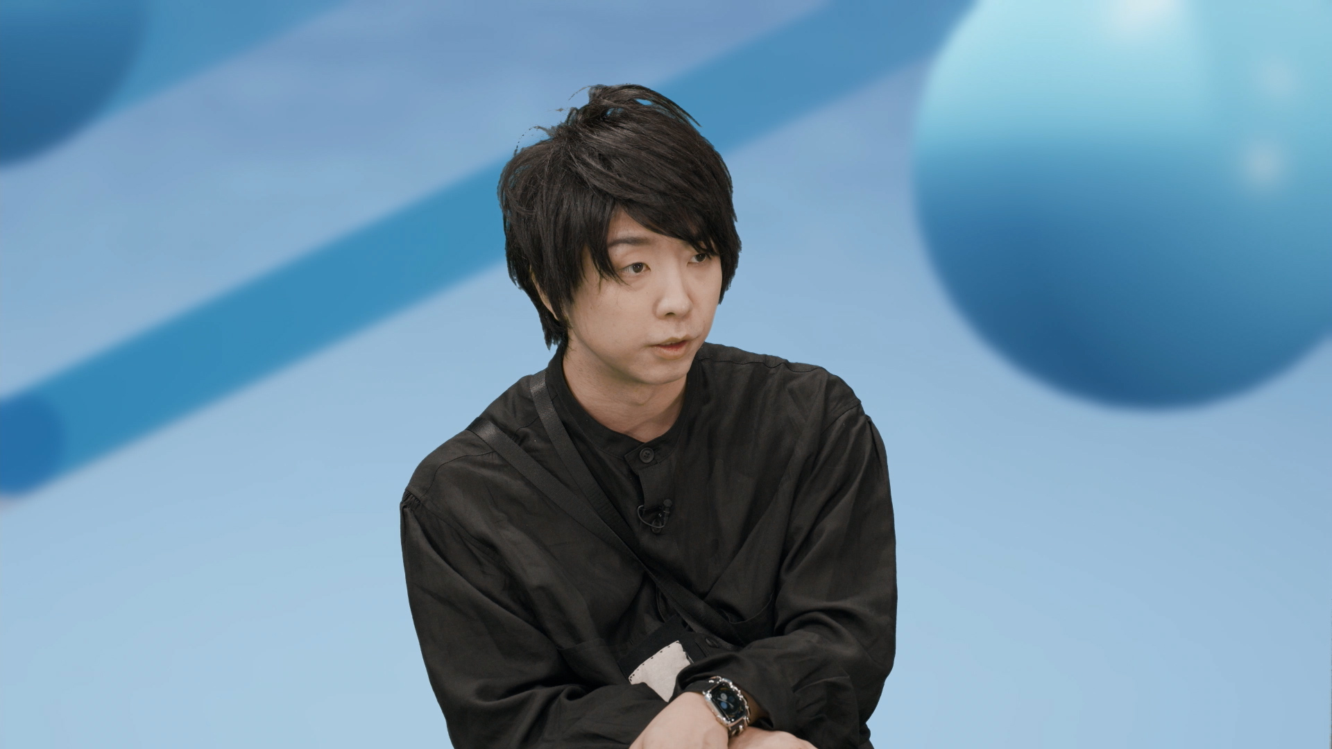 Photos of media artist Yoichi Ochiai at the event