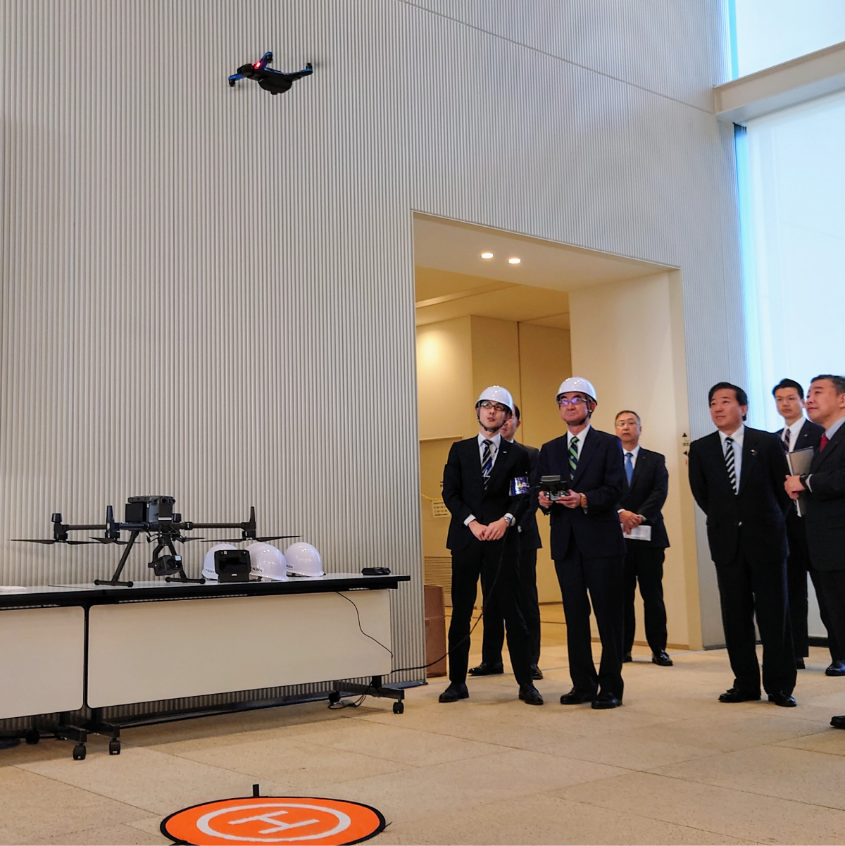 An Minister Kono operating a drones